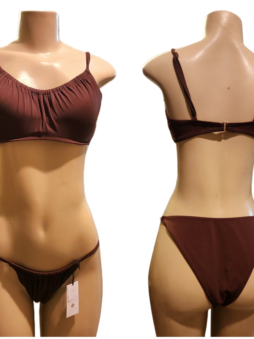 Shade & Shore Chocolate Brown Two-Piece Bikini Set Sz. M/34C